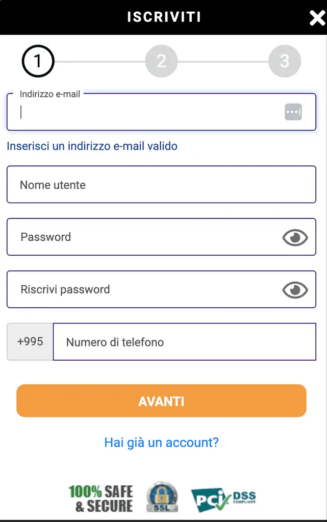 1 passo di registrazione con GratoWin
