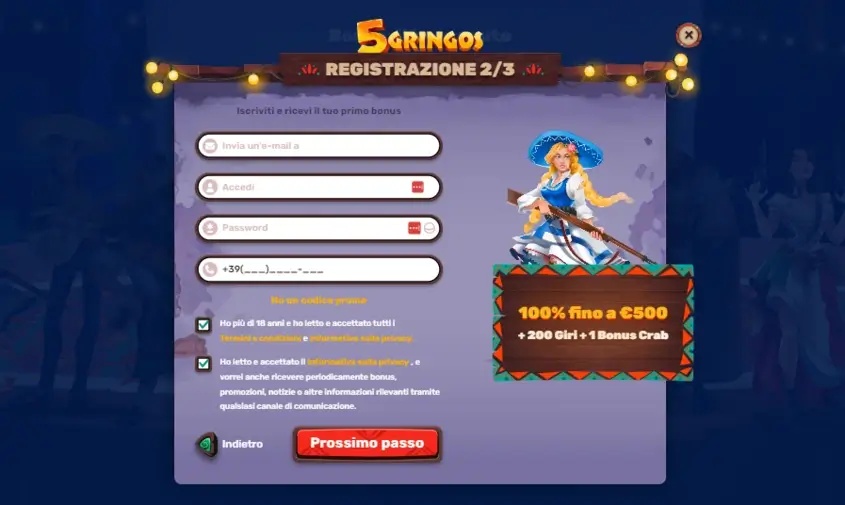 5gringos casino registrazione